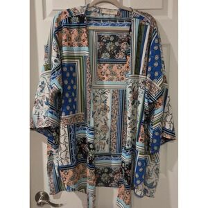 A Beautiful Soul Altar'd State Kimono 2X Patchwork Floral Boho Arula Plus